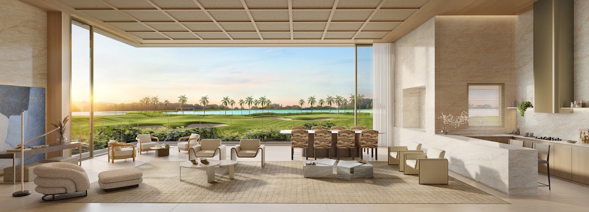 Living do apartamento de 265 m² do Vista Riviera