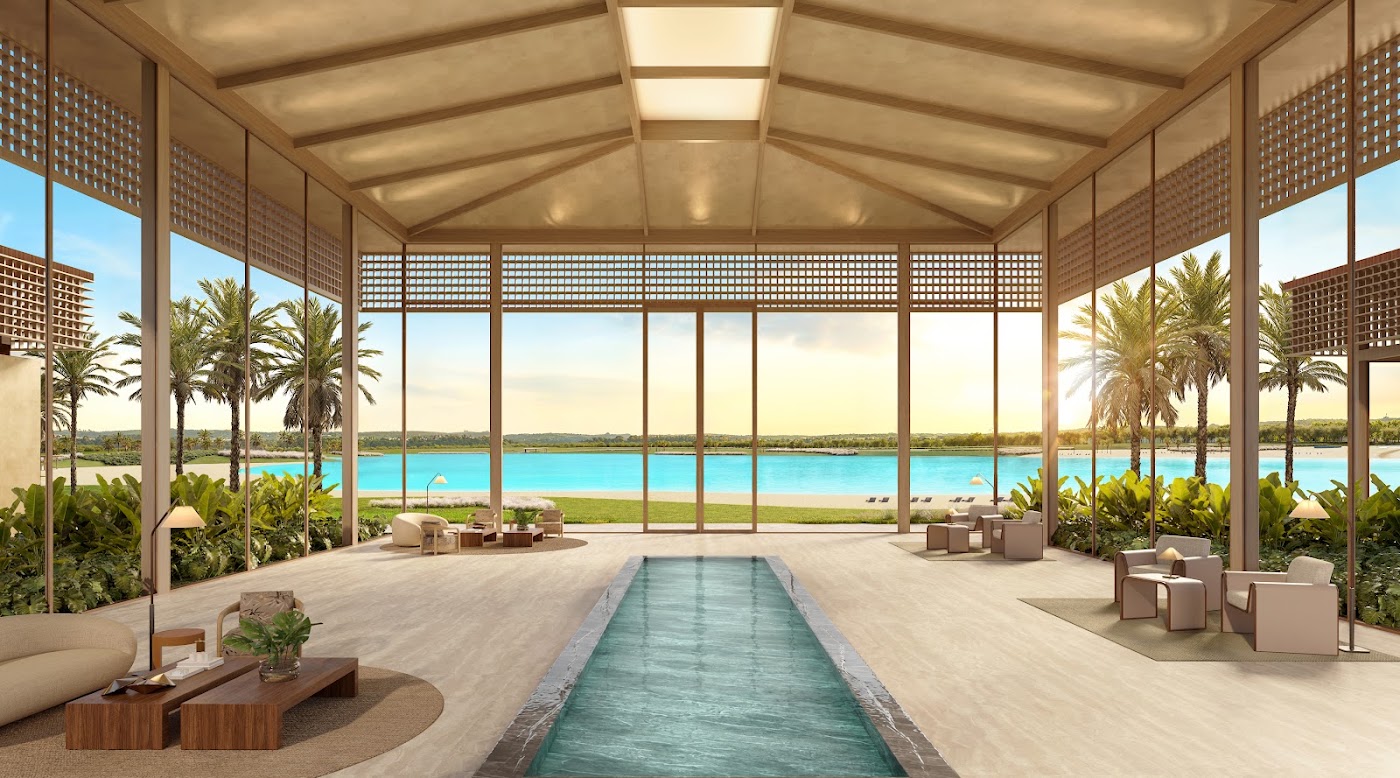Club house furnished by Armani/Casa com vista para a lagoa