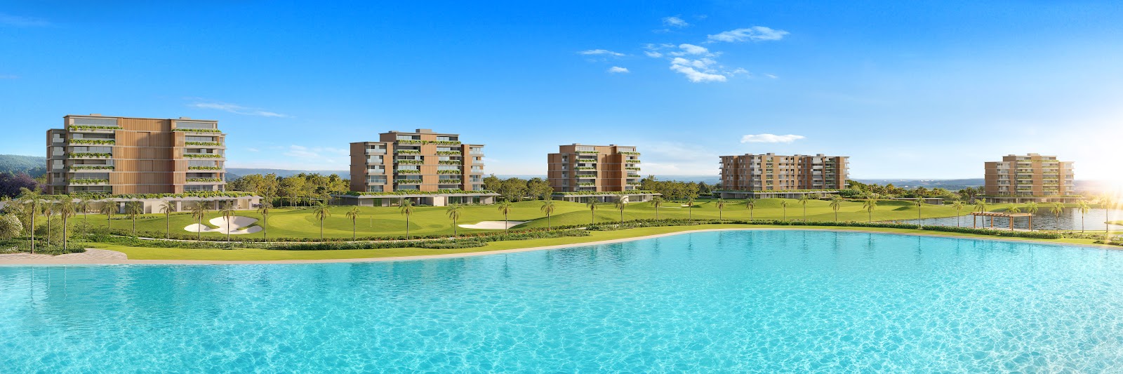 Torres Vista Riviera de frente para a lagoa e o campo de golfe